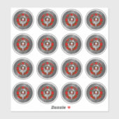 Sticker Clan Kerr Crest & Tartan Knot (Feuille)