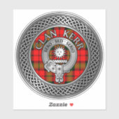 Sticker Clan Kerr Crest & Tartan Knot (Feuille)