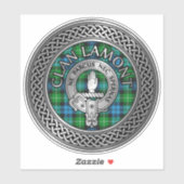 Sticker Clan Lamont Crest & Tartan Knot (Feuille)