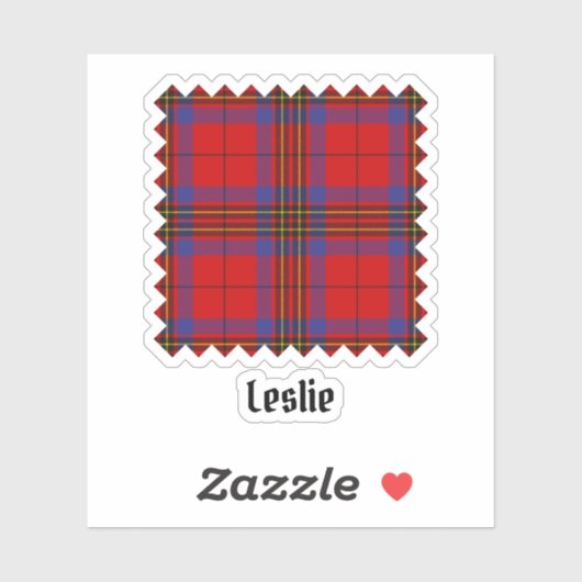 Sticker Clan Leslie Red Tartan (Feuille)