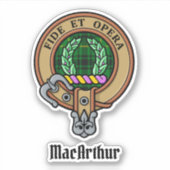 Sticker Clan MacArthur Crest sur Tartan (Devant)