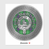 Sticker Clan MacDonald Crest & Tartan Knot (Feuille)