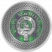 Sticker Clan MacDonald Crest & Tartan Knot (Devant)
