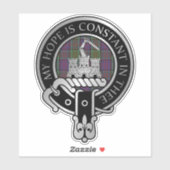 Sticker Clan MacDonald de Clanranald Crest & Tartan (Feuille)
