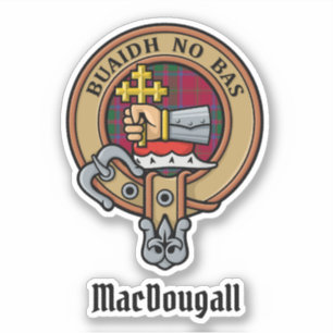Sticker Clan MacDougall Crest sur Tartan