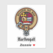 Sticker Clan MacDougall Crest sur Tartan (Feuille)