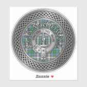 Sticker Clan MacDowall Crest & Tartan Knot (Feuille)