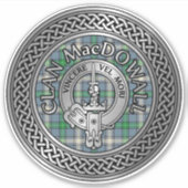 Sticker Clan MacDowall Crest & Tartan Knot (Devant)