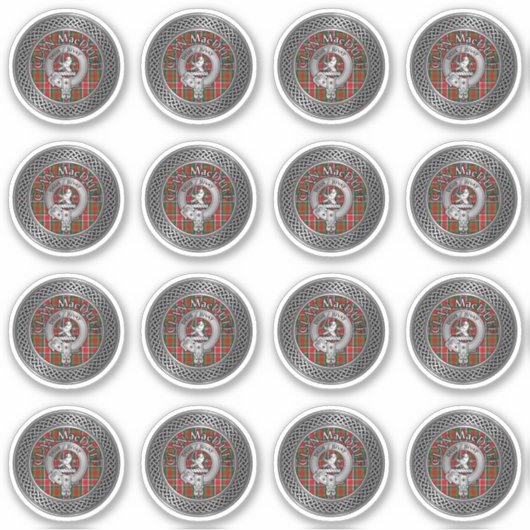 Sticker Clan MacDuff Crest & Tartan Knot (Devant)