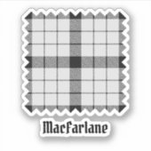 Sticker Clan MacFarlane Tartan noir et blanc (Devant)