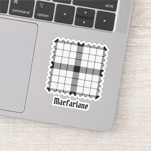 Sticker Clan MacFarlane Tartan noir et blanc