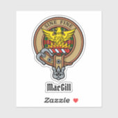 Sticker Clan MacGill Crest sur l'autocollant Tartan (Feuille)