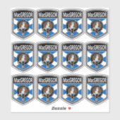 Sticker Clan MacGregor Crest & Tartan Saltire (Feuille)
