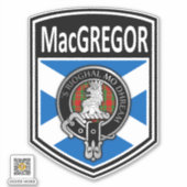 Sticker Clan MacGregor Crest & Tartan Saltire (Devant)