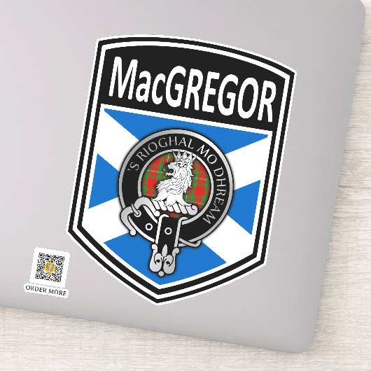 Sticker Clan MacGregor Crest & Tartan Saltire (Détail)