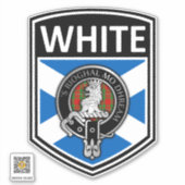 Sticker Clan MacGregor Crest & Tartan Saltire - Blanc (Devant)