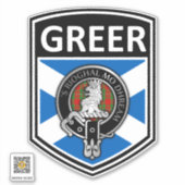 Sticker Clan MacGregor Crest & Tartan Saltire - Greer (Devant)