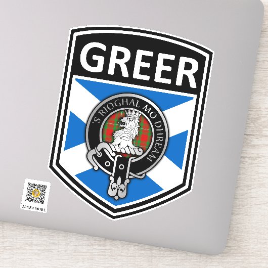 Sticker Clan MacGregor Crest & Tartan Saltire - Greer (Détail)