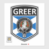 Sticker Clan MacGregor Crest & Tartan Saltire - Greer (Feuille)