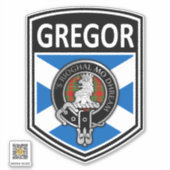 Sticker Clan MacGregor Crest & Tartan Saltire - Gregor (Devant)