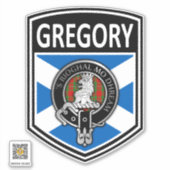 Sticker Clan MacGregor Crest & Tartan Saltire - Gregory (Devant)