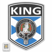Sticker Clan MacGregor Crest & Tartan Saltire - King (Devant)