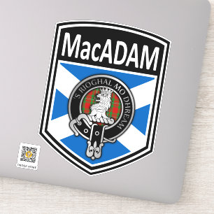 Sticker Clan MacGregor Crest & Tartan Saltire - MacAdam
