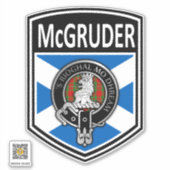 Sticker Clan MacGregor Crest & Tartan Saltire - McGruder (Devant)