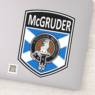 Sticker Clan MacGregor Crest & Tartan Saltire - McGruder