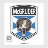 Sticker Clan MacGregor Crest & Tartan Saltire - McGruder (Feuille)