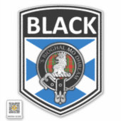 Sticker Clan MacGregor Crest & Tartan Saltire - Noir (Devant)