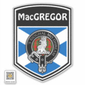 Sticker Clan MacGregor (Edit) Salut et Tartan Saltire (Devant)
