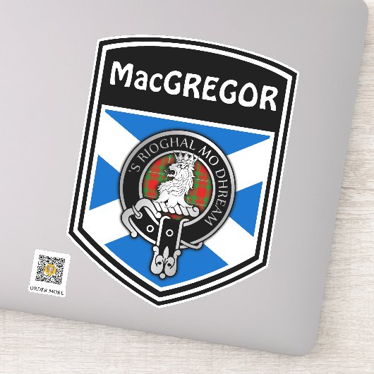 Sticker Clan MacGregor (Modifier) Crest & Tartan Saltire (Détail)