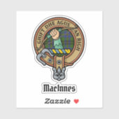 Sticker Clan MacInnes Crest sur Tartan (Feuille)