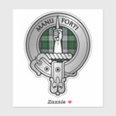 Sticker Clan MacKay Crest & Dress Tartan (Feuille)