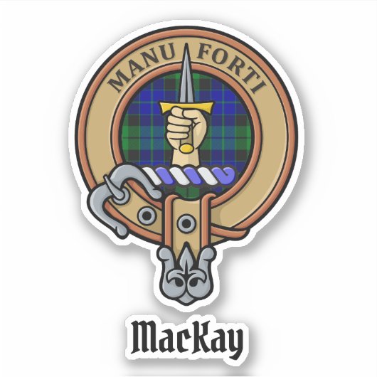 Sticker Clan MacKay Crest sur Tartan (Devant)