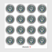 Sticker Clan MacKay Crest & Tartan Knot (Feuille)