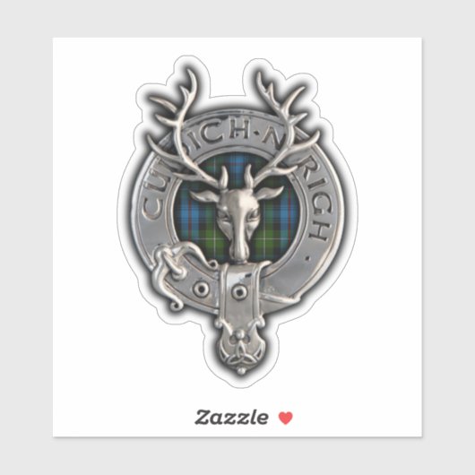 Sticker Clan MacKenzie Crest & Tartan (Feuille)