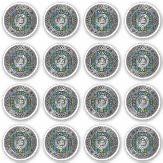 Sticker Clan MacKenzie Crest & Tartan Knot (Devant)