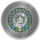 Sticker Clan MacKenzie Crest & Tartan Knot (Devant)