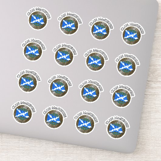Sticker Clan MacKenzie Tartan Knot & Drapeau (Détail)