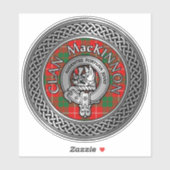 Sticker Clan MacKinnon Crest & Tartan Knot (Feuille)