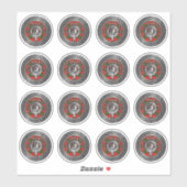 Sticker Clan MacKinnon Crest & Tartan Knot (Feuille)