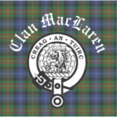 Sticker Clan MacLaren Crest Badge & Tartan (Devant)