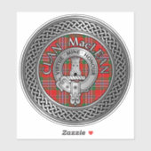 Sticker Clan MacLean Crest & Tartan Knot (Feuille)