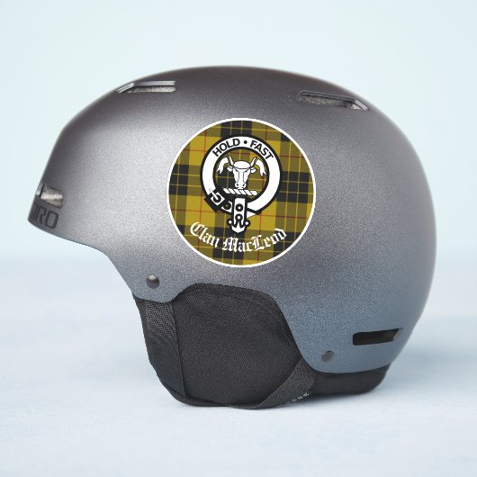 Sticker Clan MacLeod Crest Tartan Décal de vinyle personna (Côté casque)
