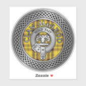 Sticker Clan MacLeod Crest & Tartan Knot (Feuille)