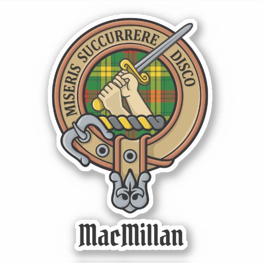 Sticker Clan MacMillan Crest sur Tartan (Devant)