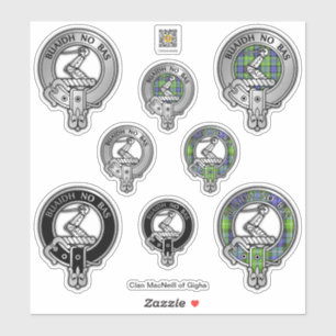 Sticker Clan MacNeill de Gigha Gaelic Crest & Tartan
