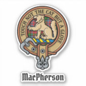 Sticker Clan MacPherson Crest sur l'autocollant Tartan (Devant)
